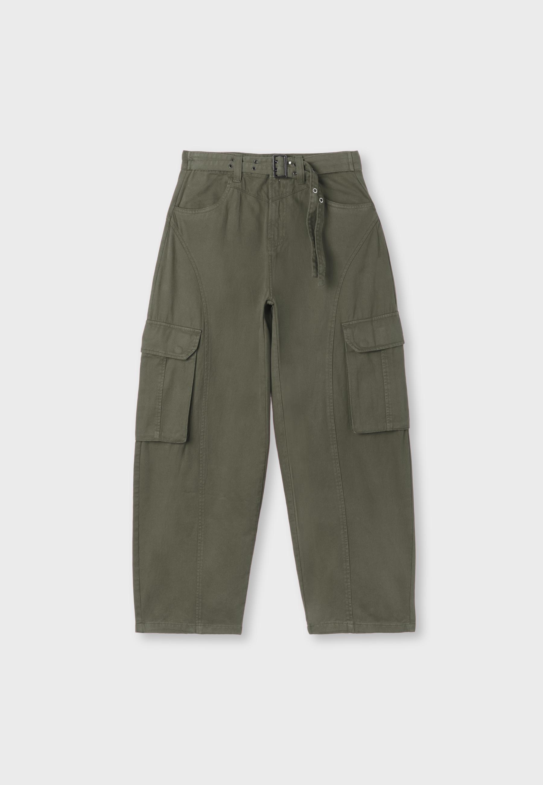 Barrel cargo trousers — Khaki