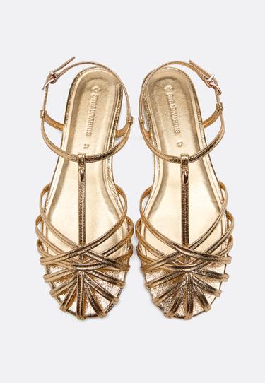 Cage sandals with thin sole — GOLD  3