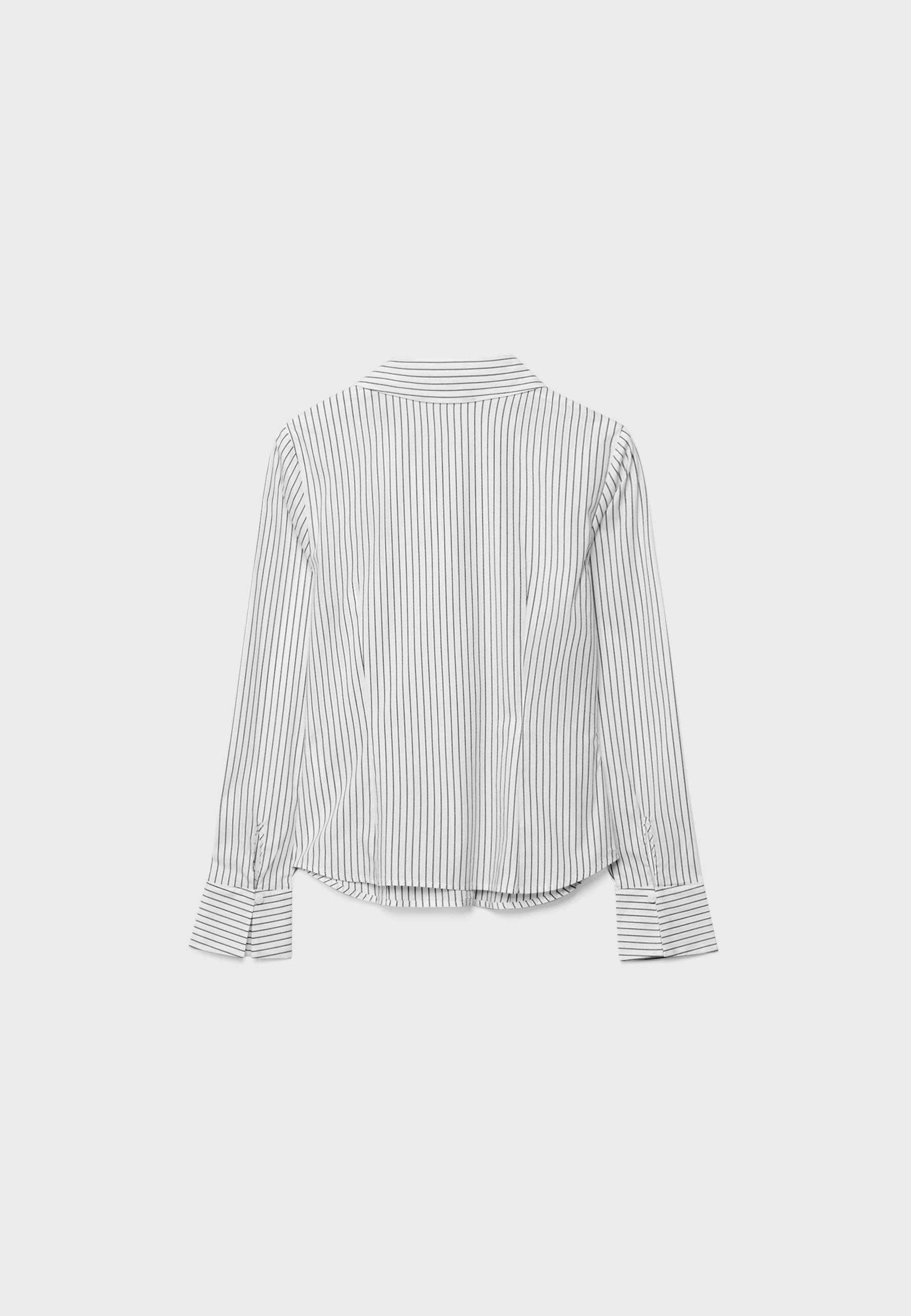 Basic striped fitted shirt — Black