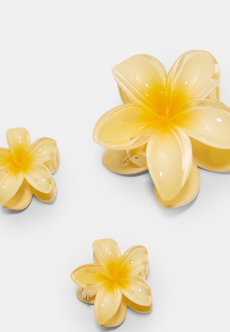 pack of 3 floral hair clips