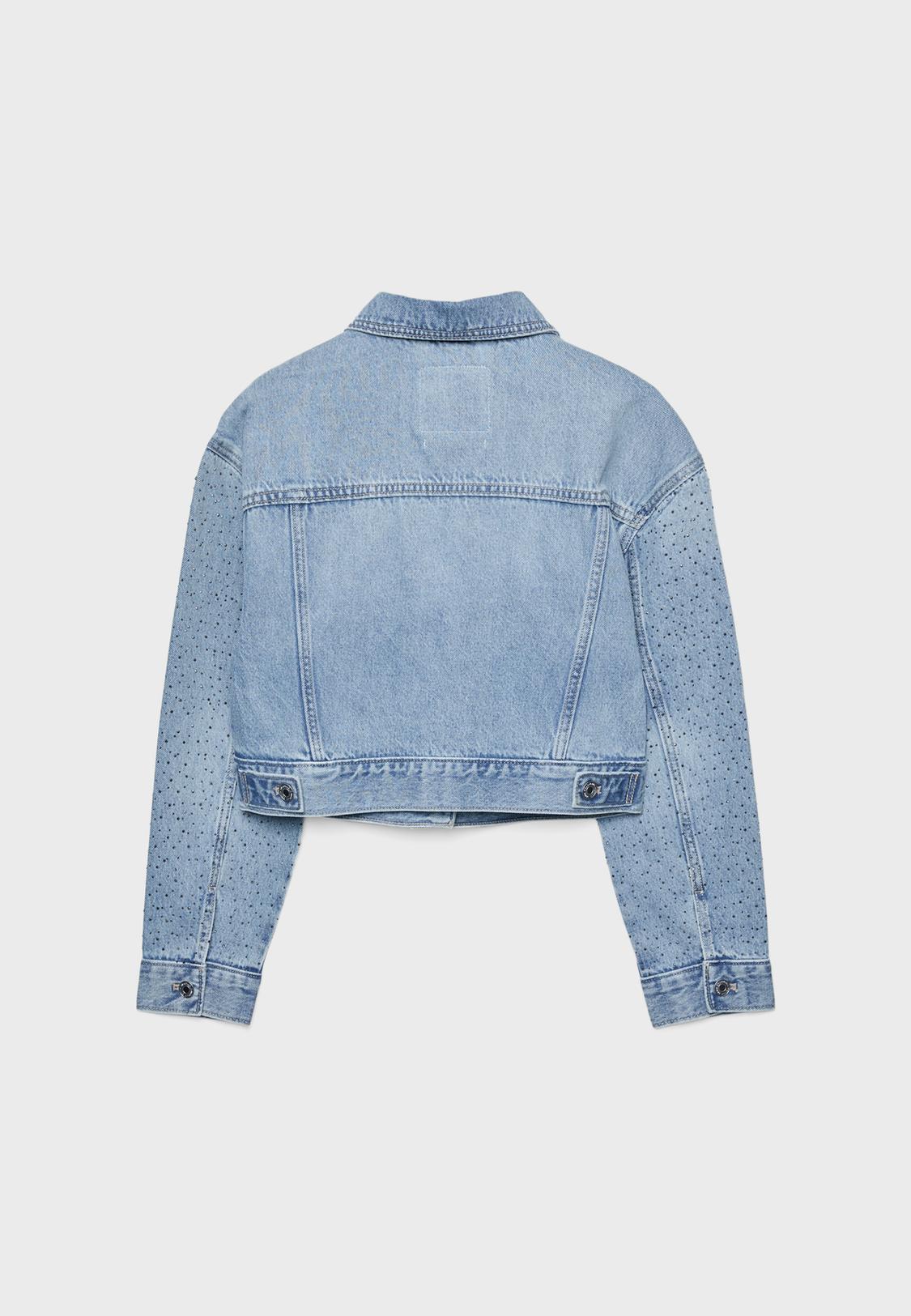 Zara Glitter Jeansjacke Cropped Zara NEW!! ZARA White Denim Jean