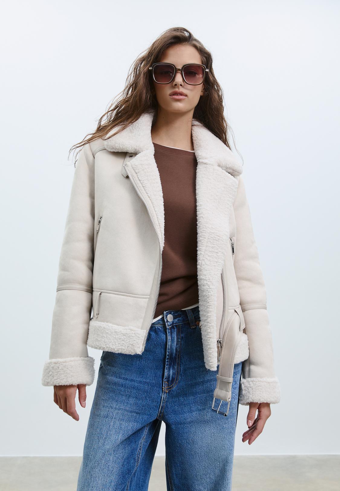 Stradivarius Biker Cazadora Blanca Stradivarius Stradivarius Mujer