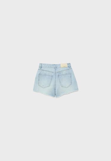 D75 Ripped denim shorts — LIGHT BLEACH 8