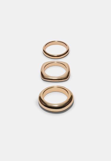 Set of 3 rigid bracelets — Gold 1