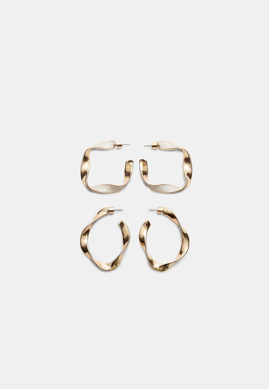 Set 9 pendientes aros irregulares enamel