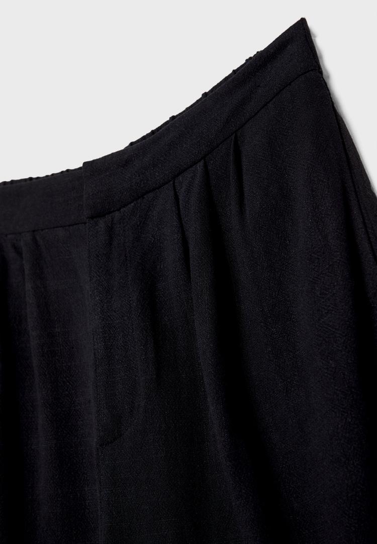 Keten karışımlı culotte pantolon_2