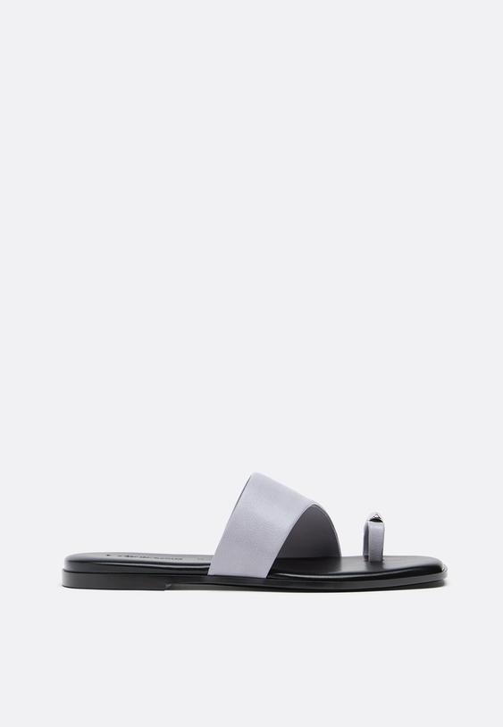 Stradivarius Flat Slider Sandals Blue 7