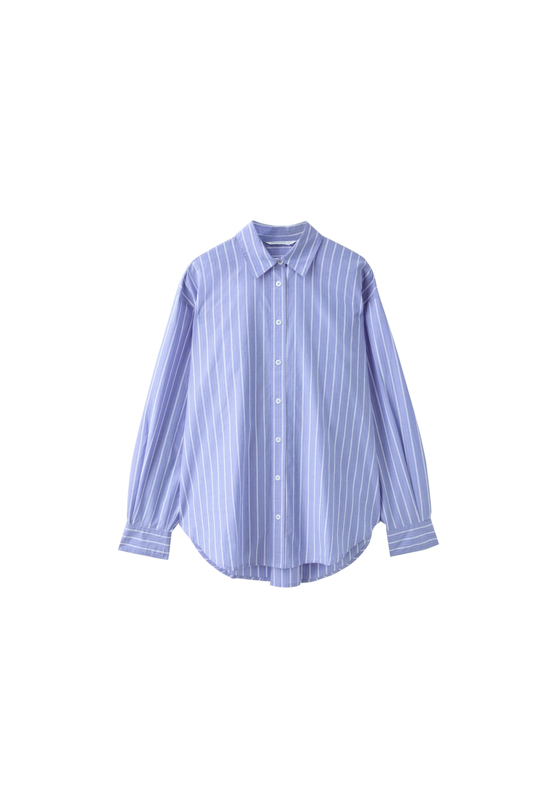 Adjustable regular poplin shirt — Sky blue (alternate view)