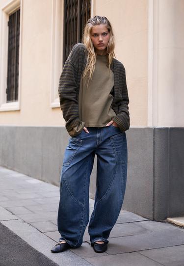 Low-rise barrel jeans with pockets — MEDIUM BLUE DENIM 2