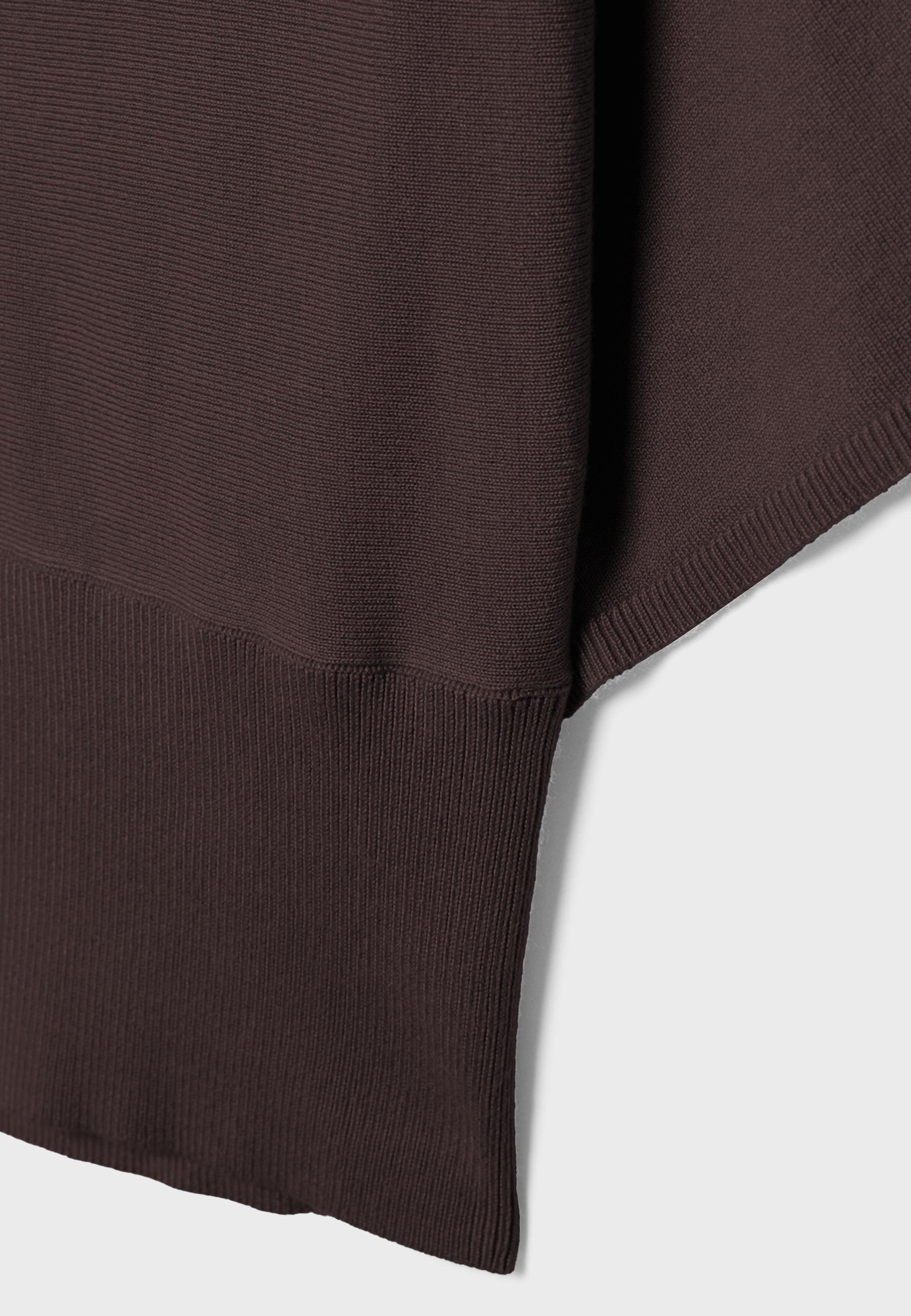 Wide sleeve knit sweater — Brown
