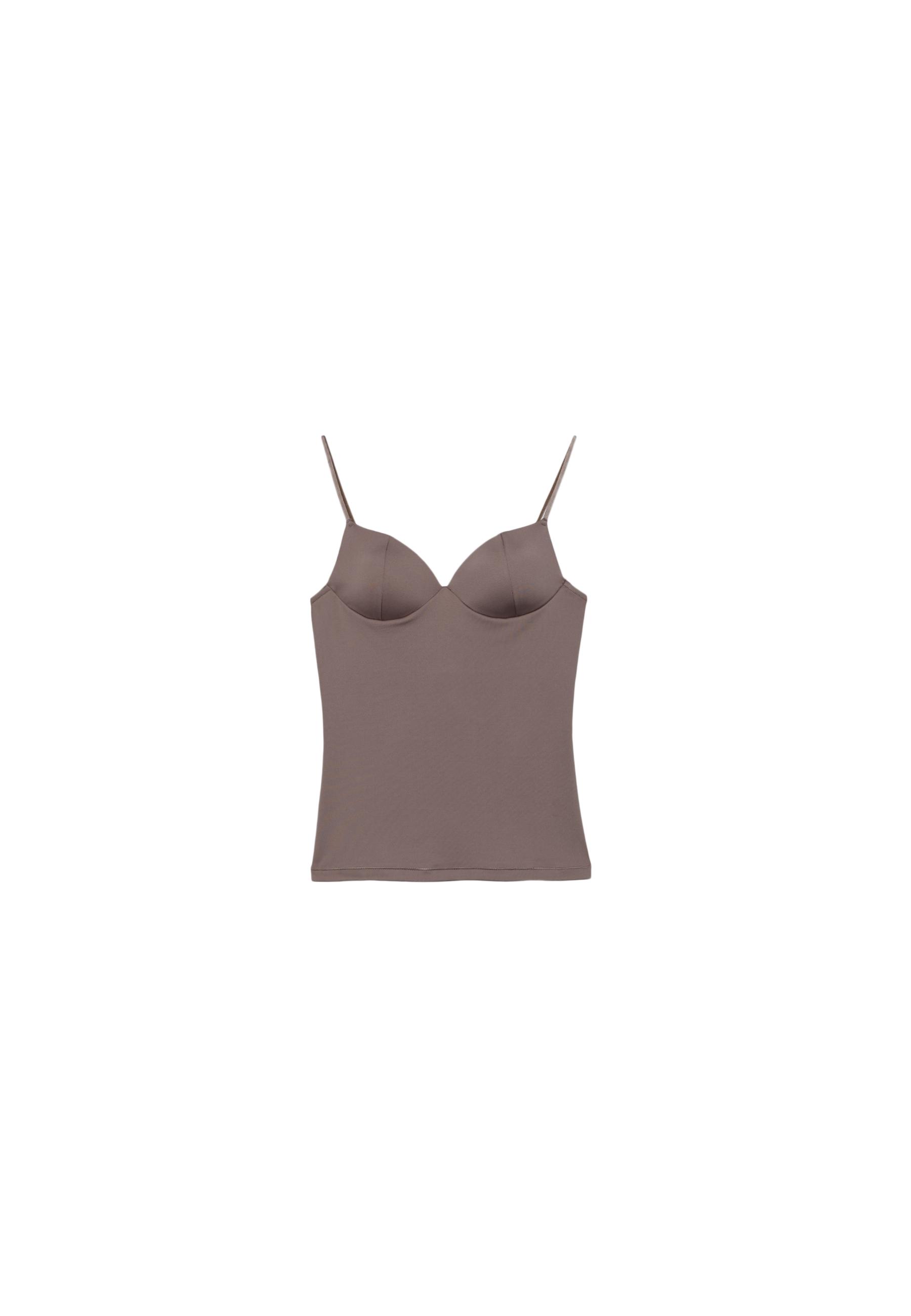 Corsetry-inspired top — Brown