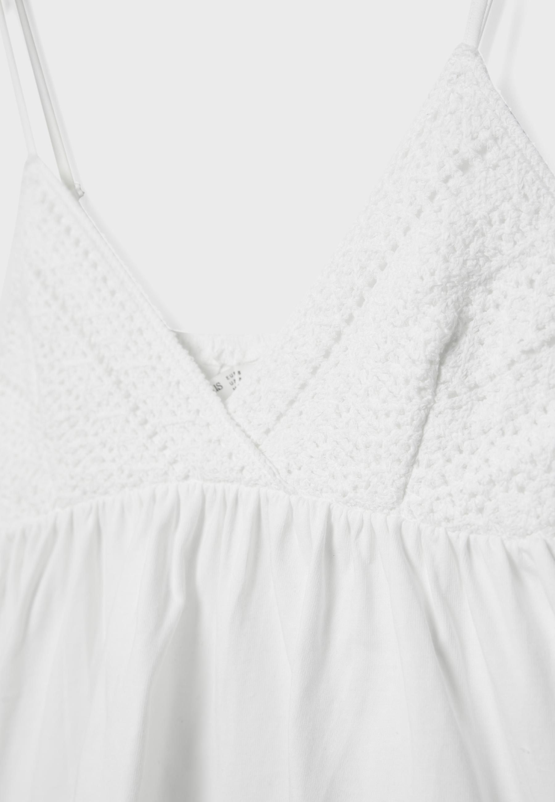 Crochet strappy top — White