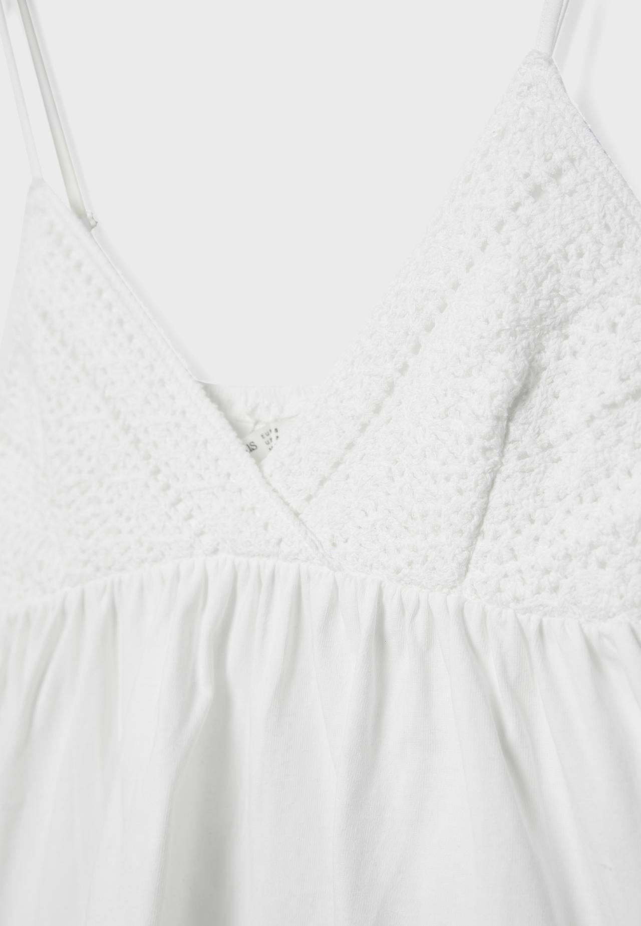 Crochet strappy top — White
