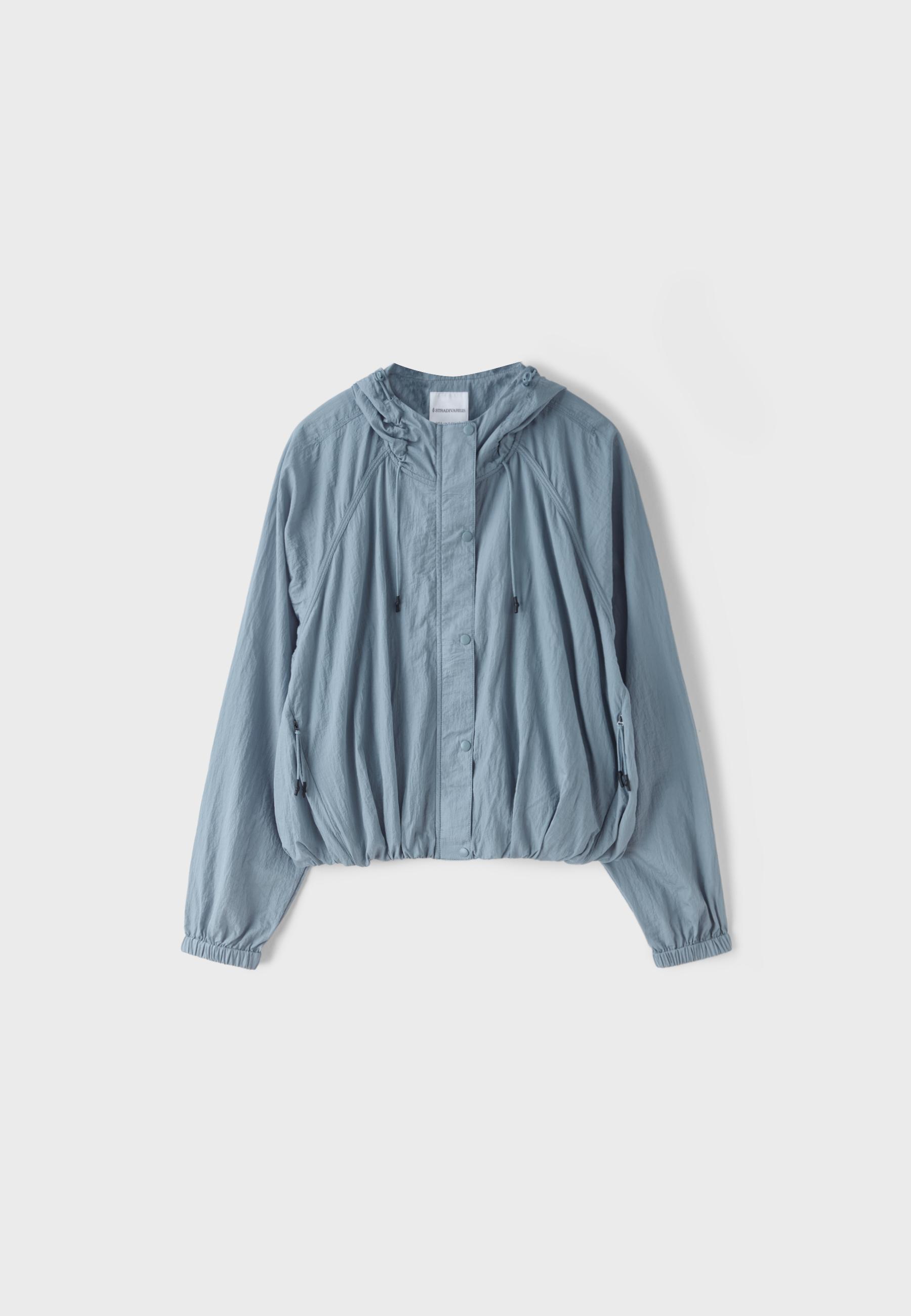Gathered cropped jacket — Sky blue