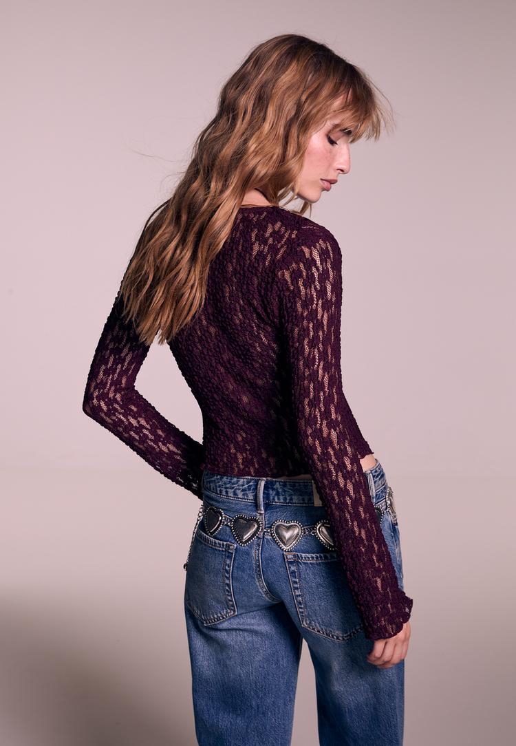 ruffled lace cardigan