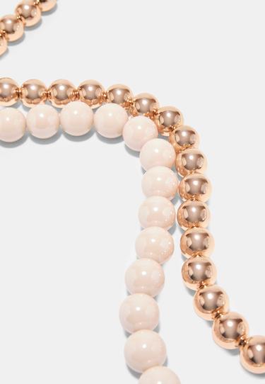 Set of 2 bead necklaces — Ecru 5