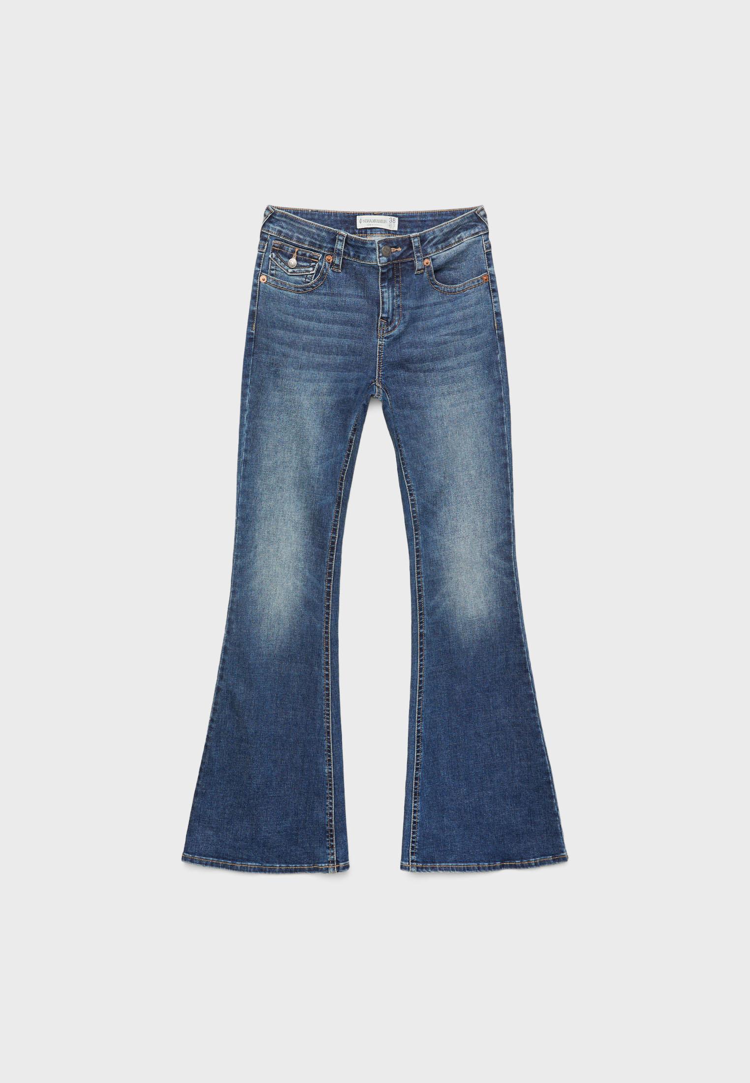 D04 low rise flared jeans — MEDIUM DENIM WASH