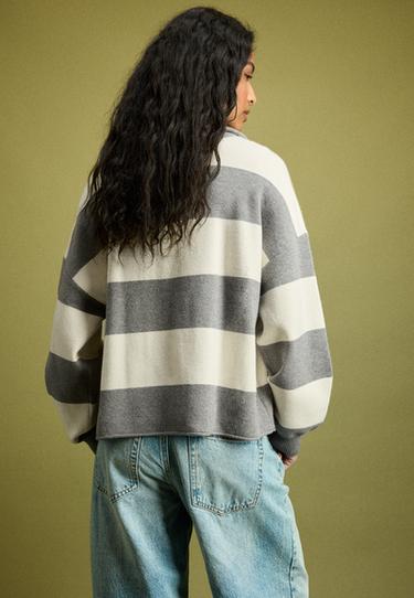 Zip-up knit sweater — Dark grey 5