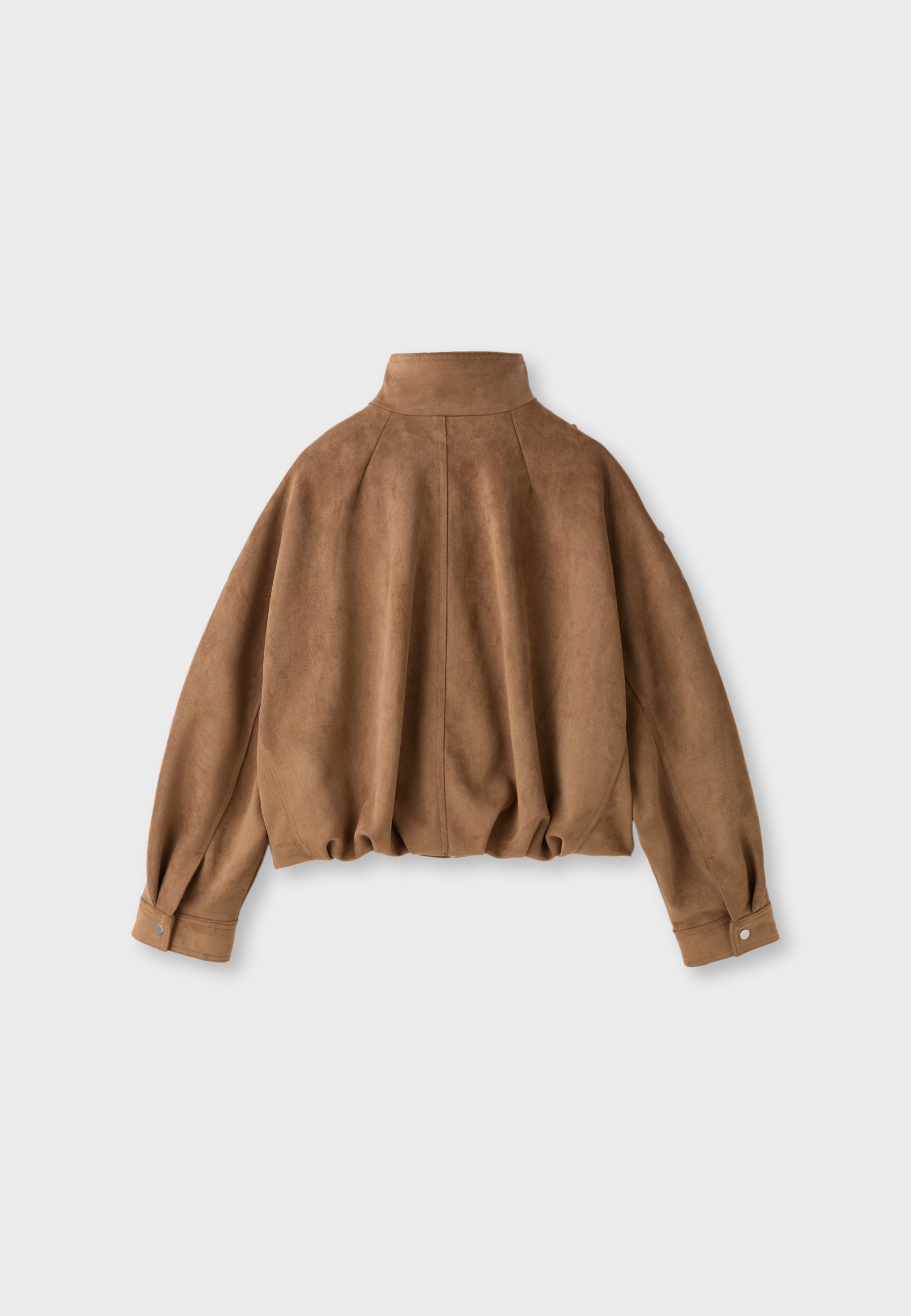 Oversize faux suede jacket — Stone