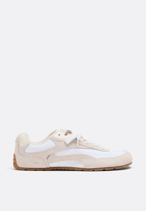 Stradivarius S009 Leather Detail Barefoot Trainers Ecru 3