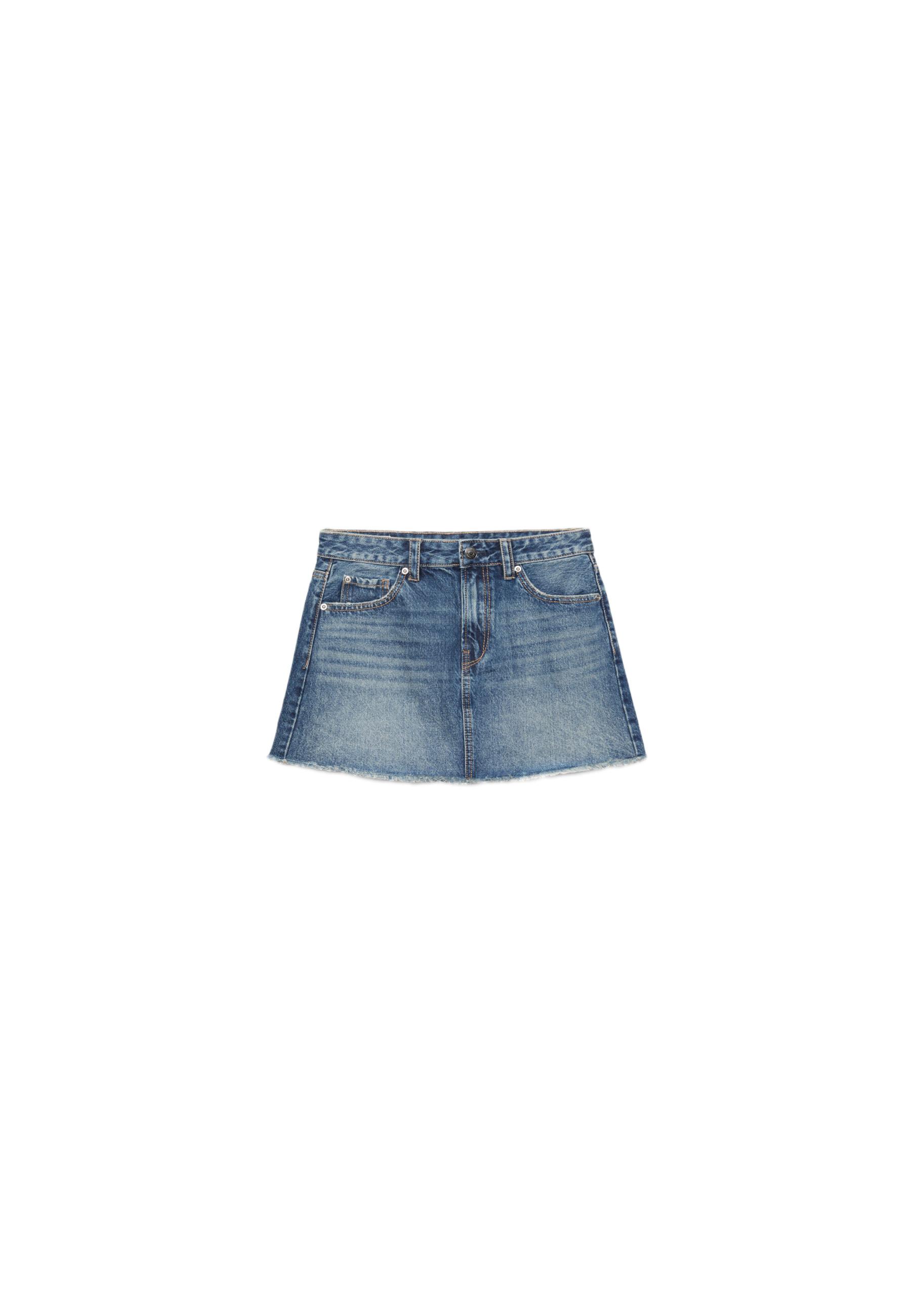 D60 denim mini skirt — MEDIUM DENIM WASH