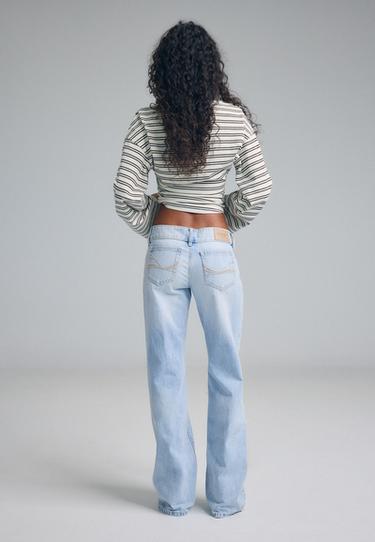 Low-rise straight jeans with hammer waist — MEDIUM LIGHT BLUE DENIM 5
