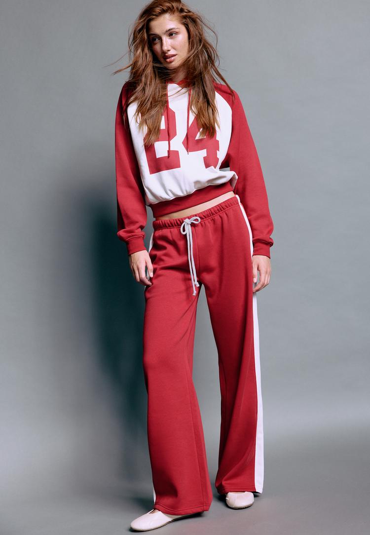 pantalon jogger droit avec bande laterale