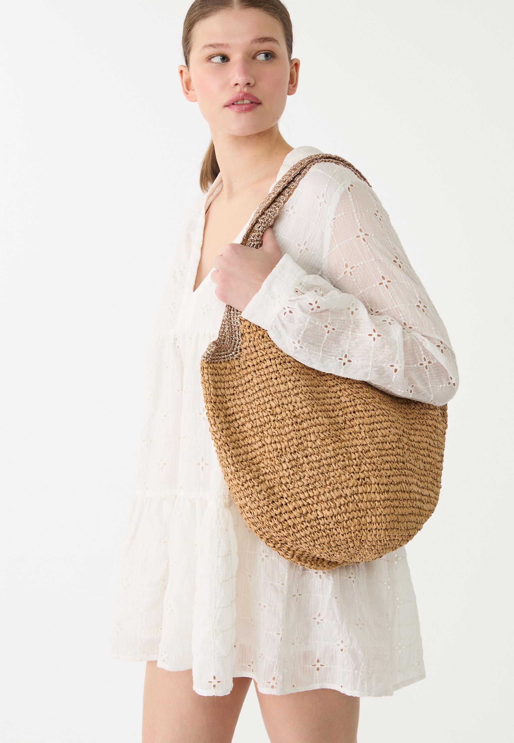 Shimmery raffia-style shopper bag - Women's fashion Shimmery raffia-style shopper bag - Women's fashion