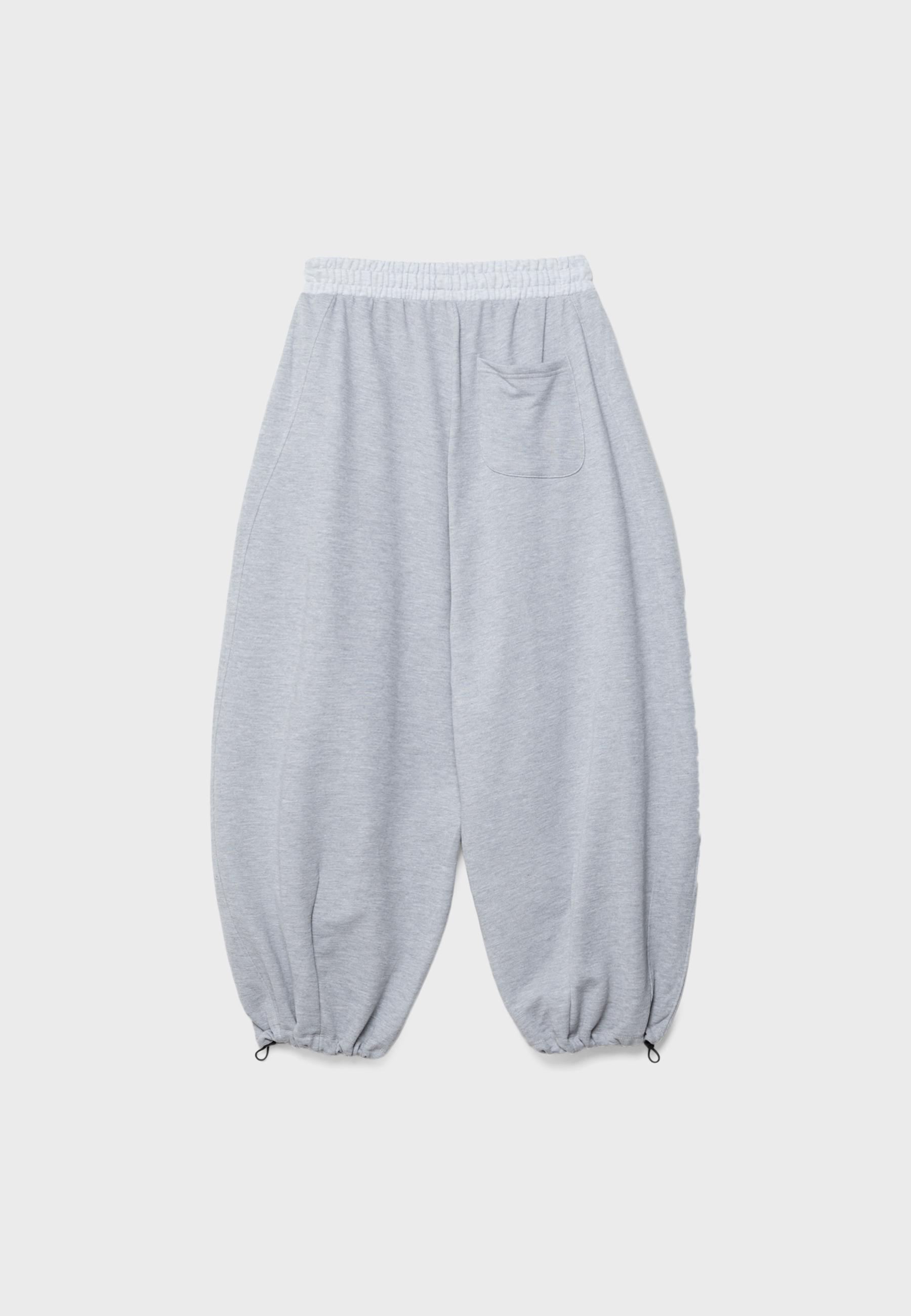 Balloon jogger trousers with toggles — Grey melange