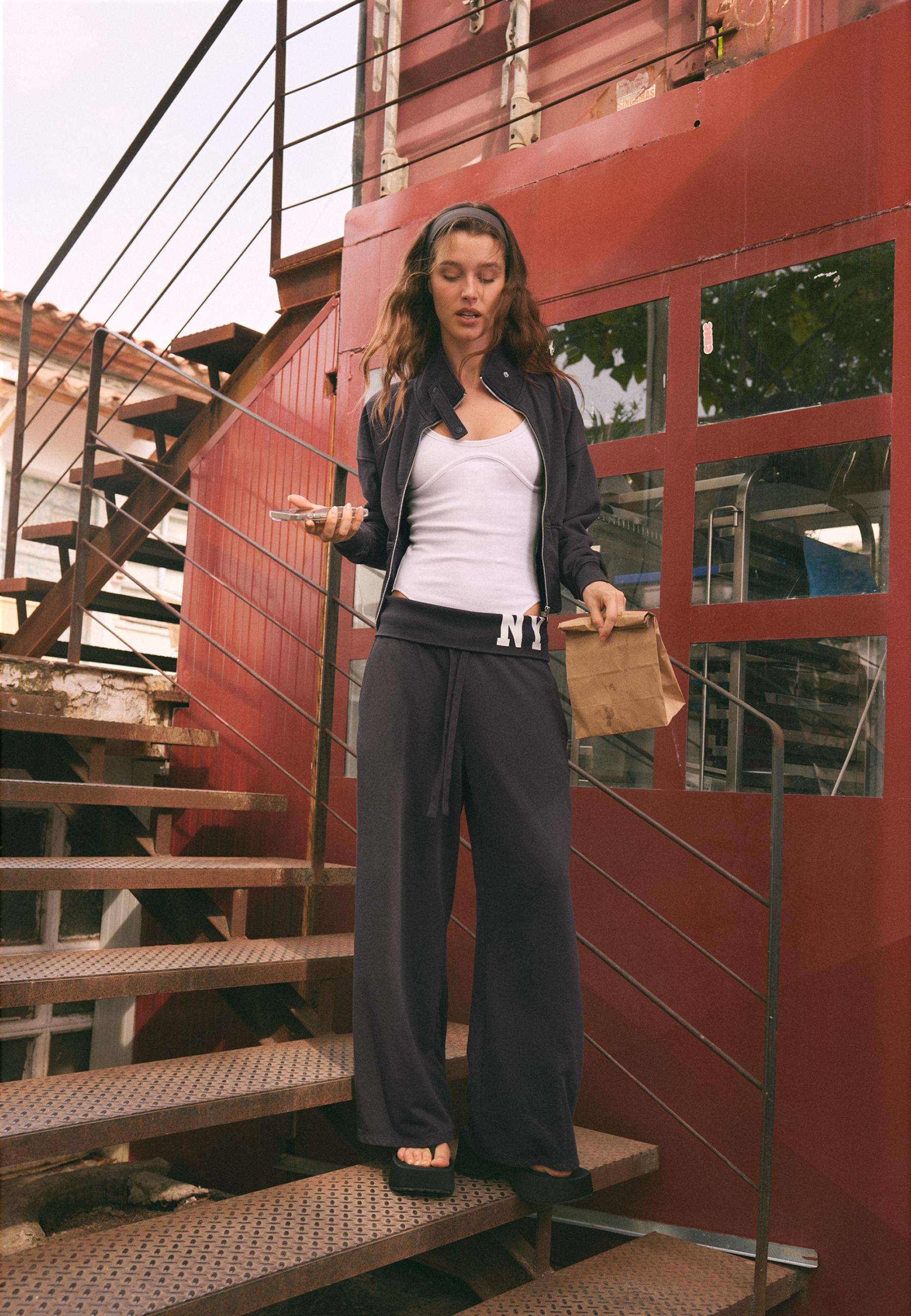 NY garment-washed jogger trousers — Dark grey