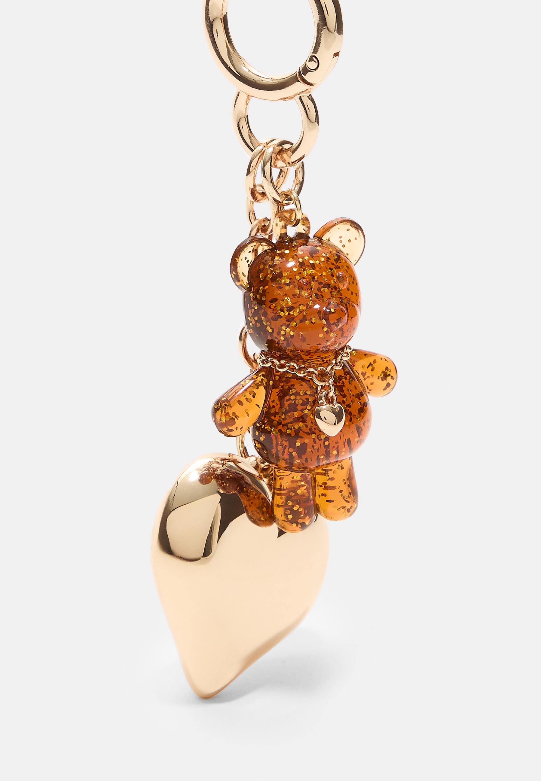 Metallic bear charm — Brown