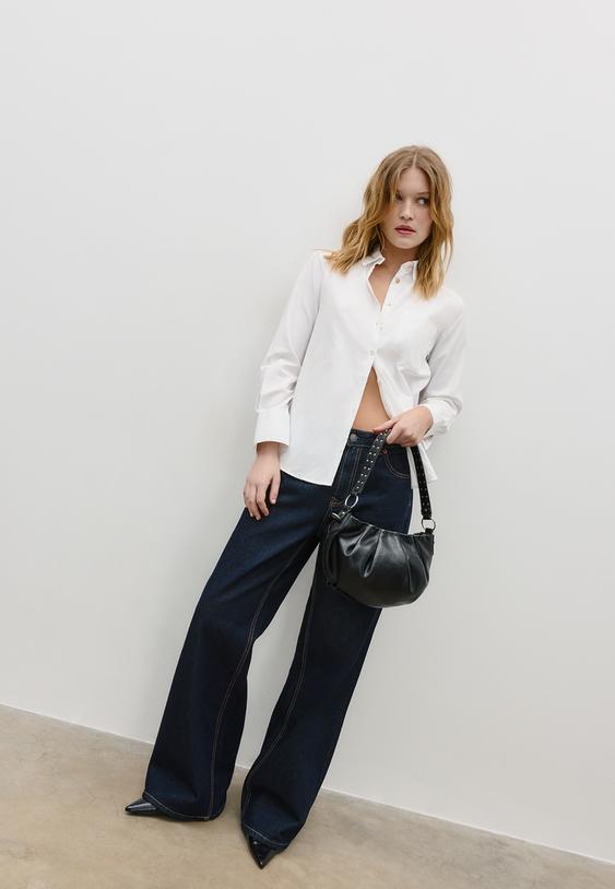 camicia basic in popeline con taschino