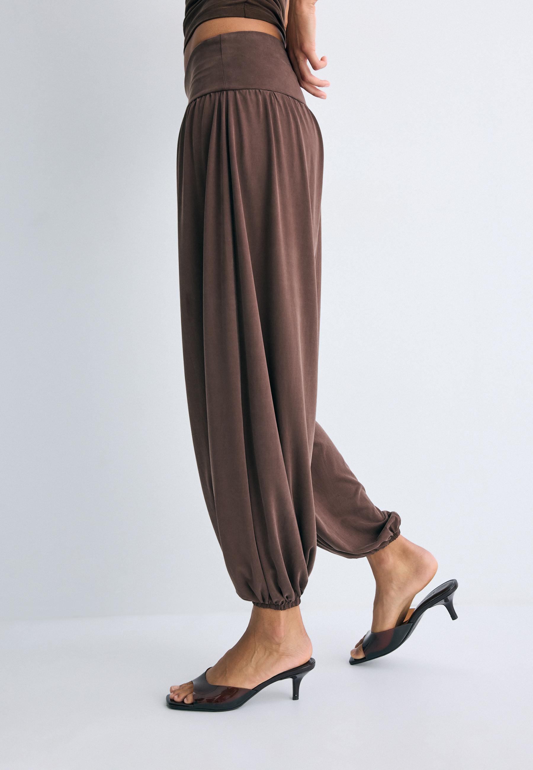 Knit sarouel trousers — Brown