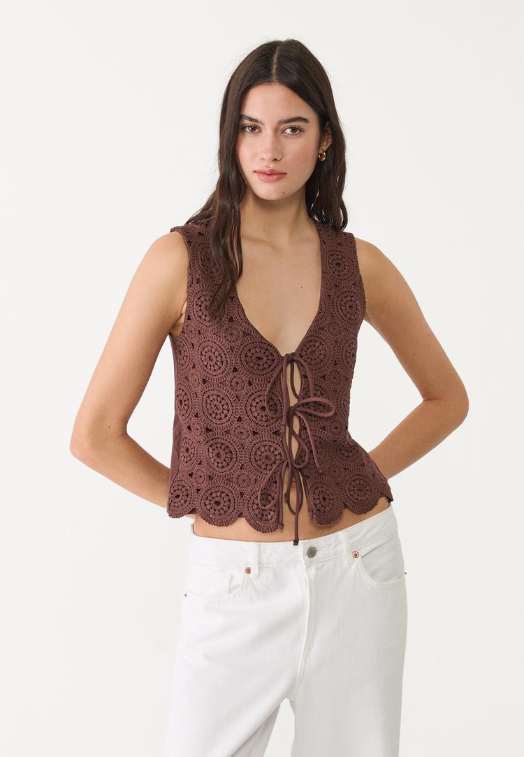 chaleco combinado crochet
