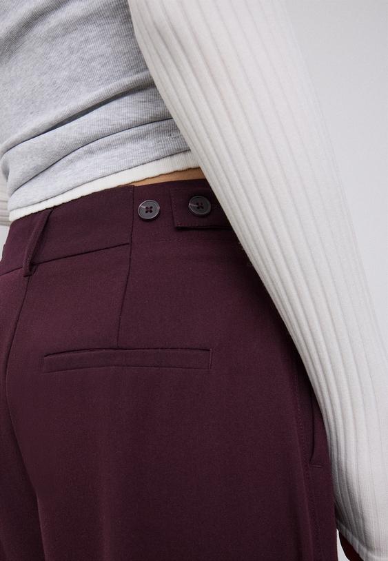 Stradivarius Pantaloni Super Wide Ajustabili Grena 42