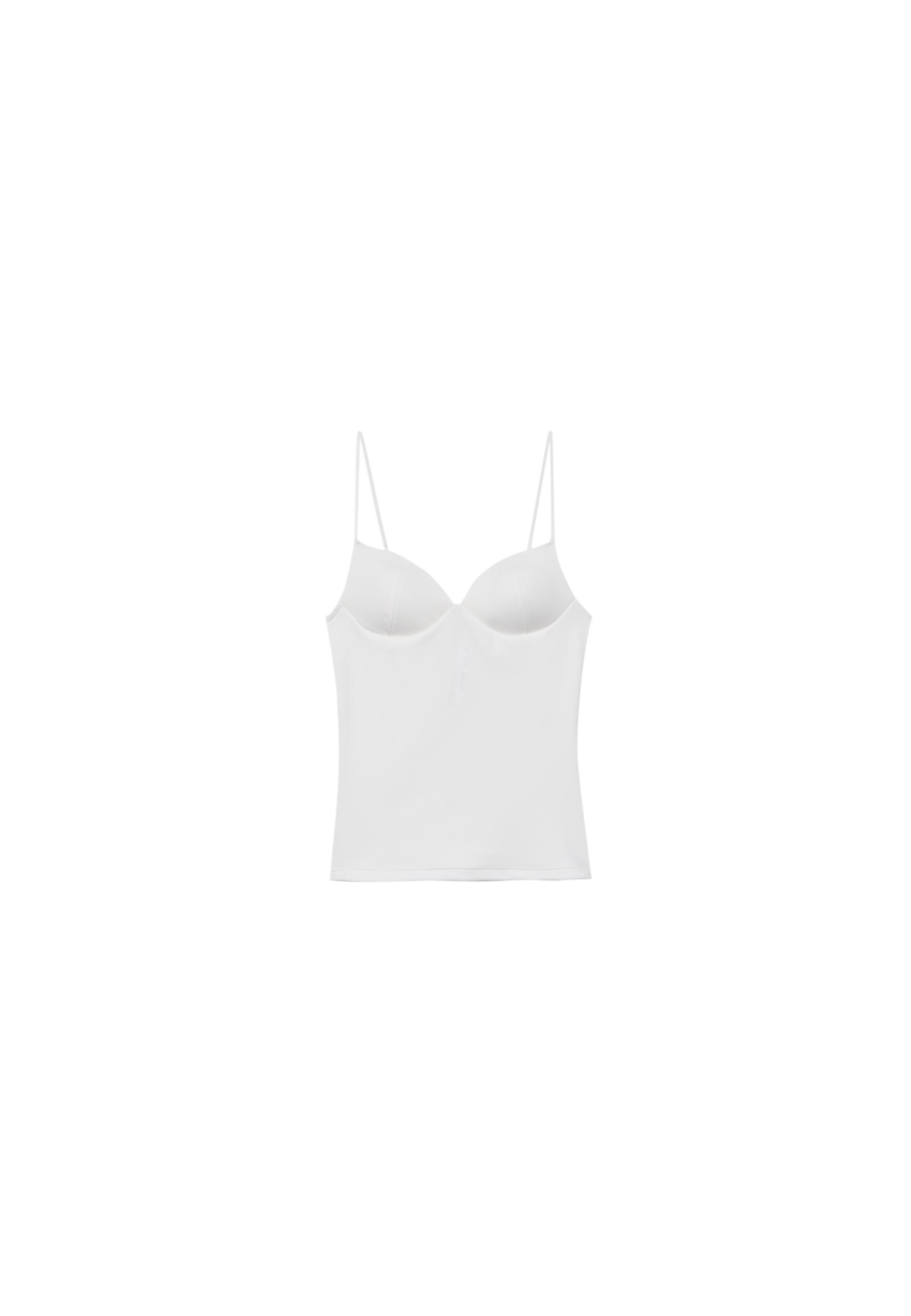 Corsetry-inspired top — Ecru