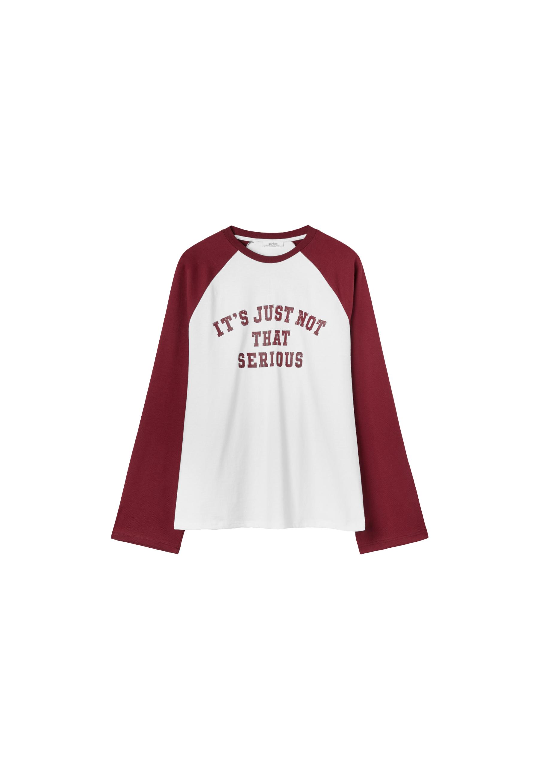 Long sleeve positional raglan T-shirt — Dark red