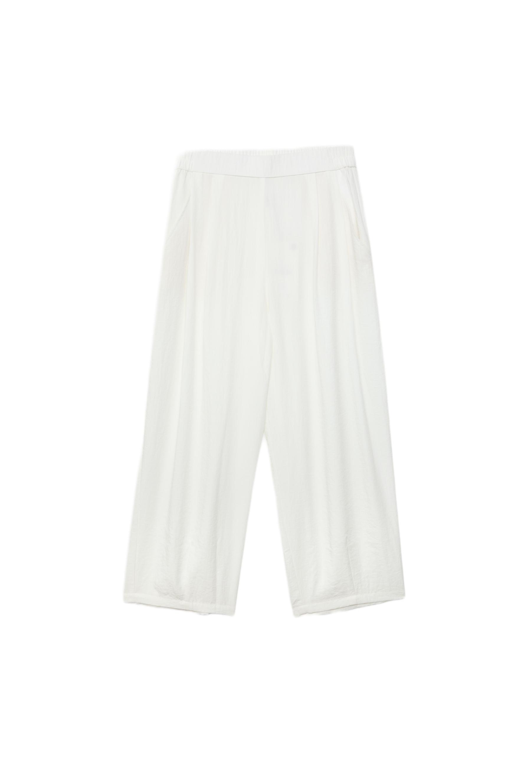 Flowing barrel trousers — Ecru