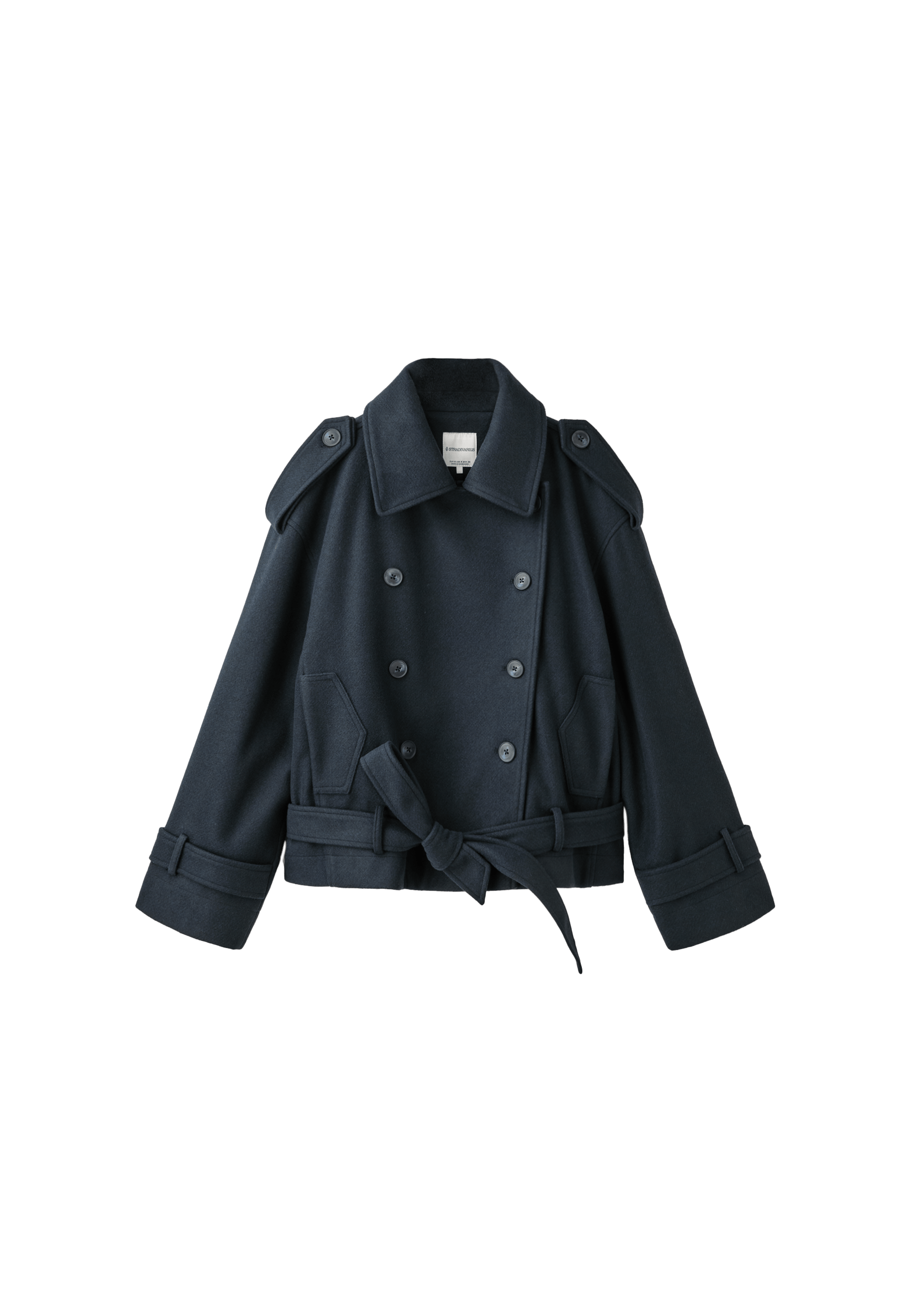 Soft-touch oversize trench coat — Dark blue