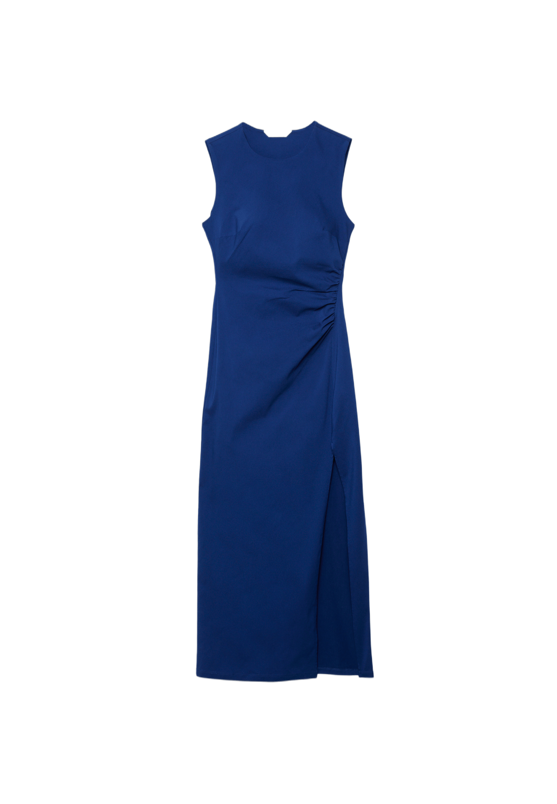 Sleeveless Bengaline midi dress — Navy blue