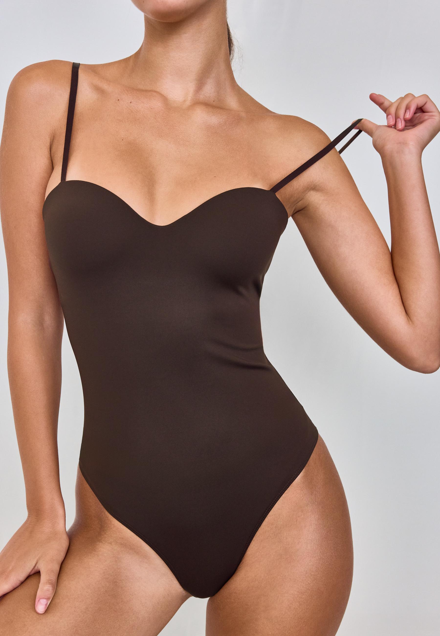 Padded cup bodysuit — Brown