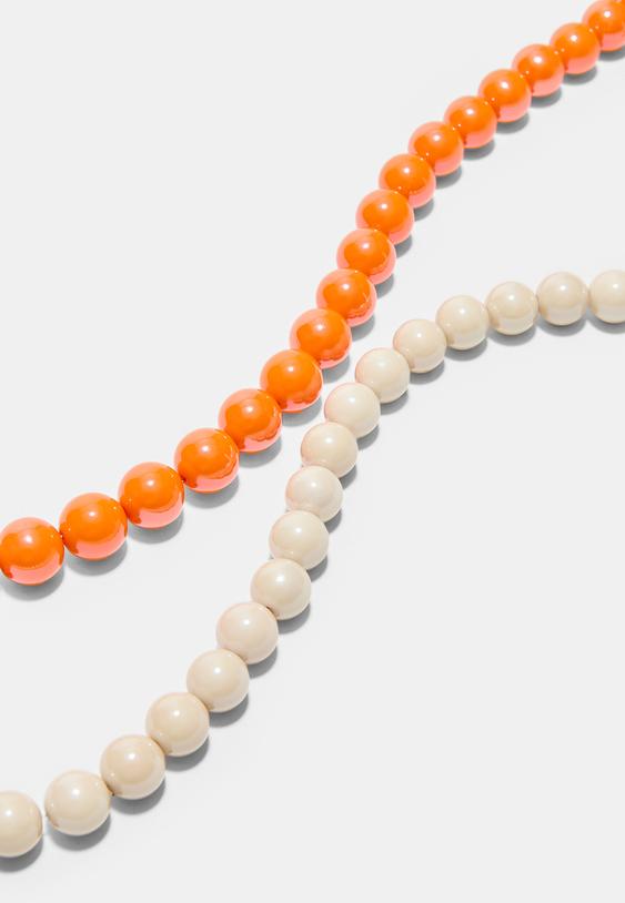 set 2 kettingen met kralen