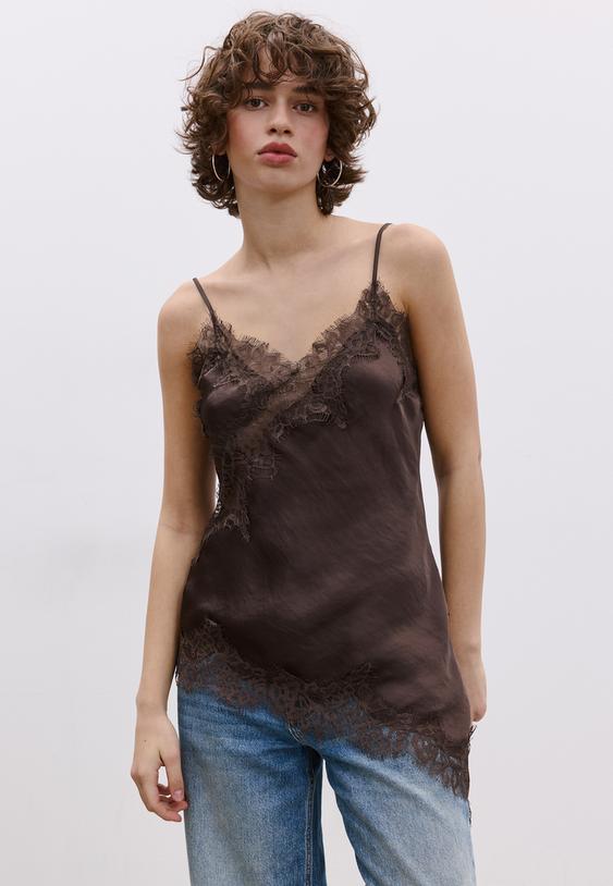 asimetrik dantel bustiyer