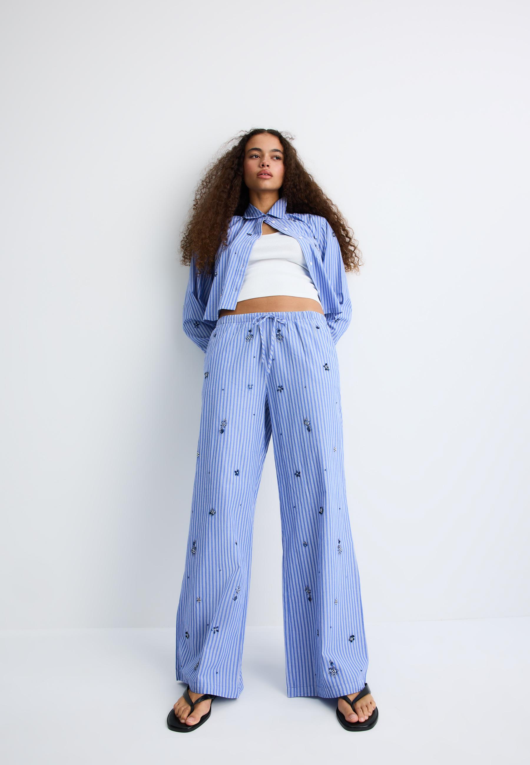 İşlemeli pijama pantolon - Görsel 2