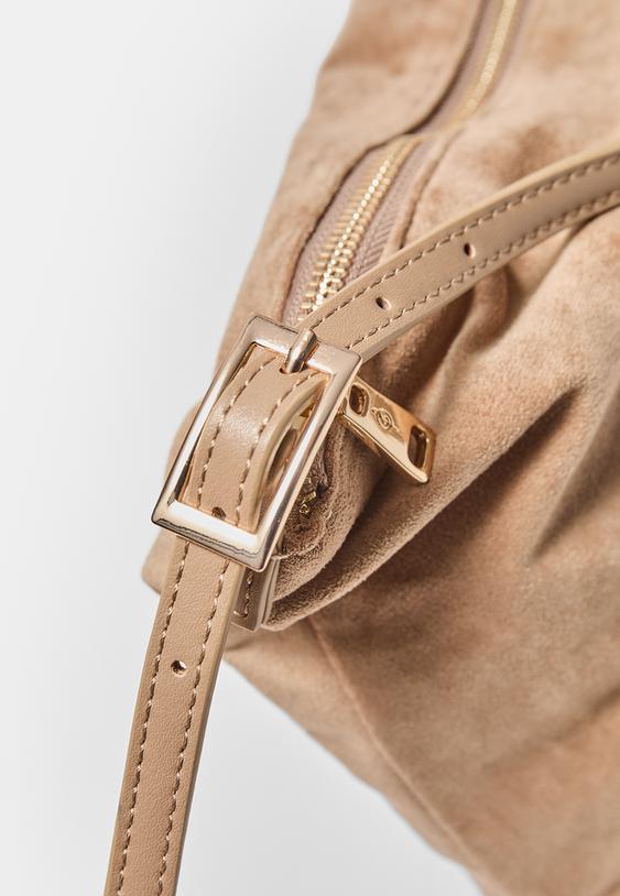 Mini fermuarlı yumuşak dokulu omuz çantası - Görsel 3