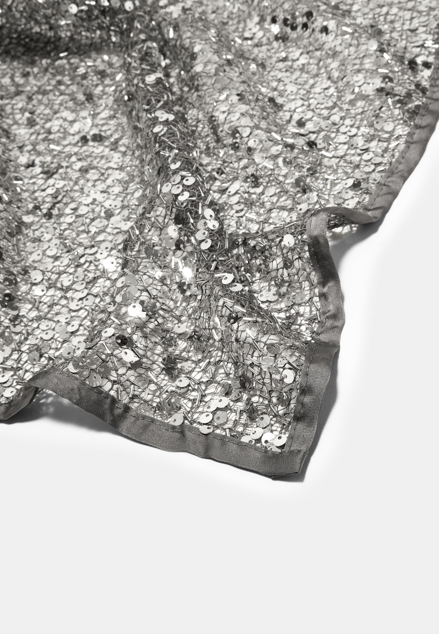 Sequin net scarf — Grey