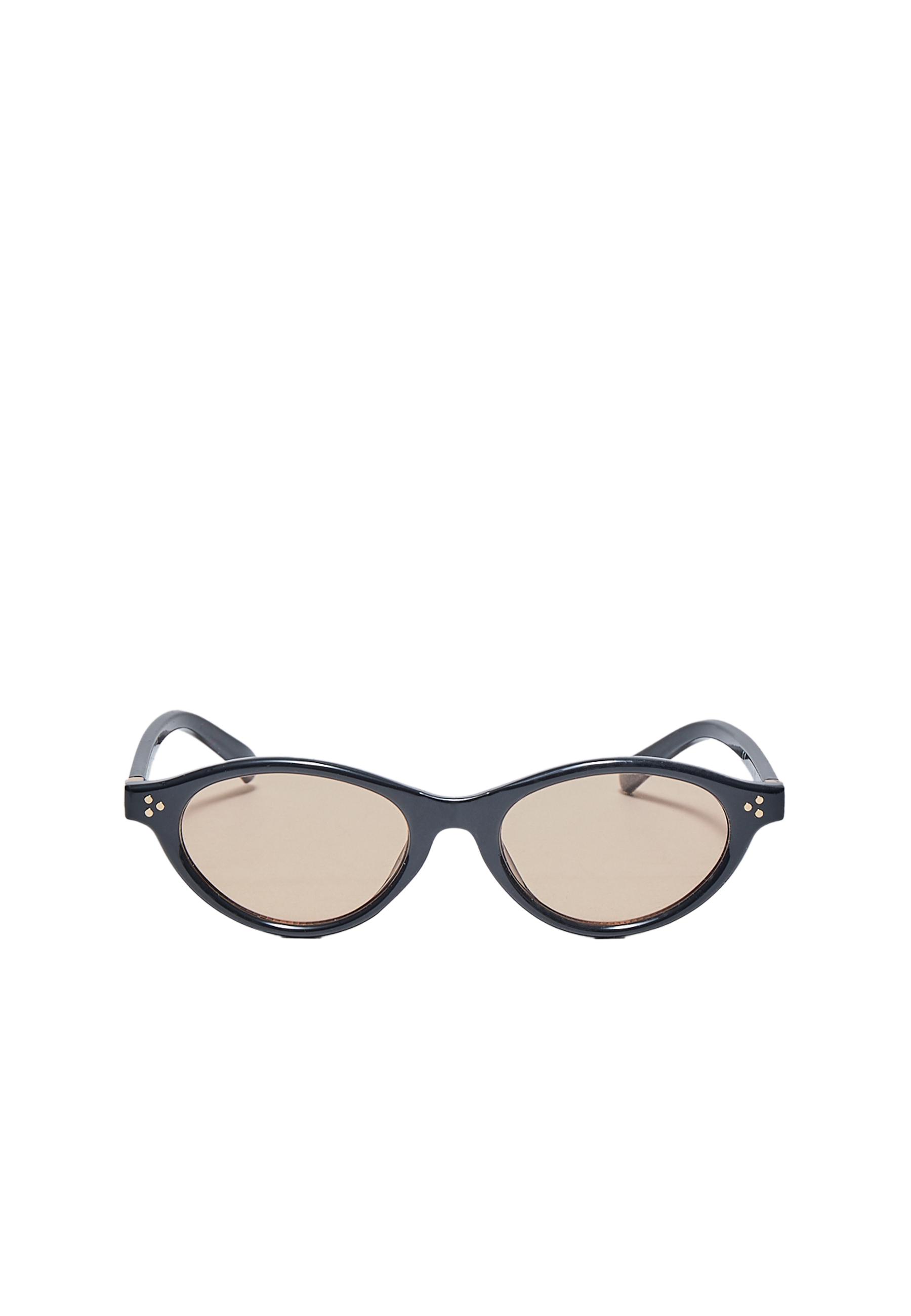 Small oval resin sunglasses — Black