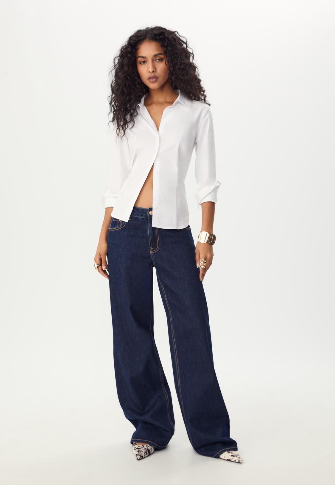 D91 Low wide-leg jeans Women's Petite Tall Stradivarius