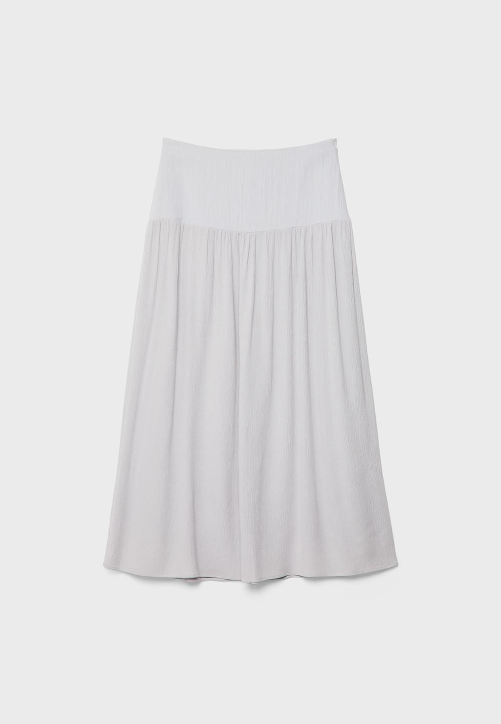 Falda combinada fluida midi
