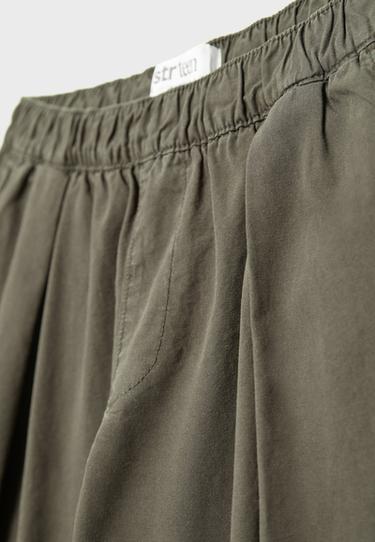 Poplin barrel trousers with stoppers — Khaki 9